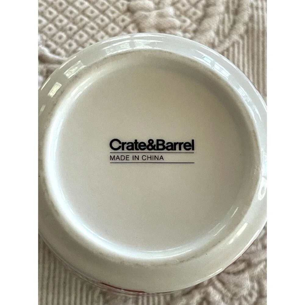 Crate & Barrel Geometric Design Mug Red White Cup Replacement